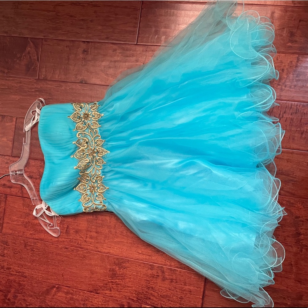 Aqua prom dress